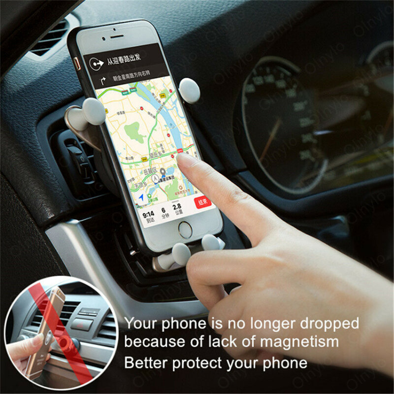 Schwerkraft Autotelefon halter Entlüftung sclip Lächeln Gesichts halterung Mobile Cell Stand GPS Unterstützung für iPhone 12 Pro Max Xiaomi Samsung