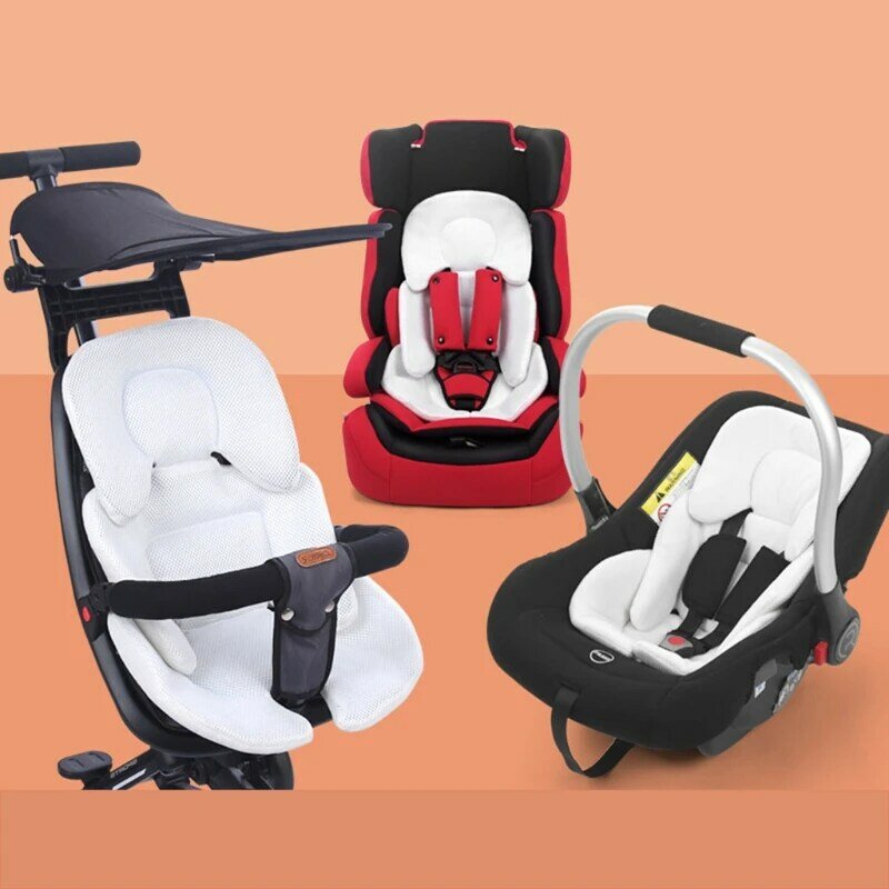 Подушка для детской коляски, вставка для детского автокресла, подушка для поддержки головы и тела, термоматрас для коляски, сетчатый дышащий коврик с подкладкой для шеи