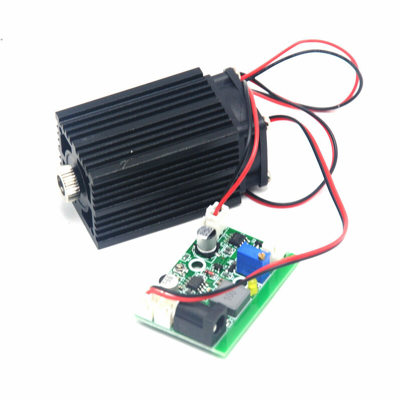 Focusable 532nm 80mw Cross Green Laser Diode Module 12V w/TTL Driver Fan Cooling