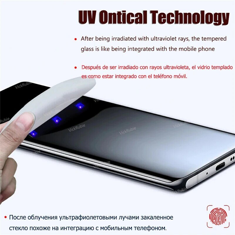 Protecteur d'écran, en verre trempé UV 900D pour Samsung Galaxy S21 S22 Plus Ultra Note 20 Ultra Note 10 9 S9 8 S10 E 5G S20 Plus S21