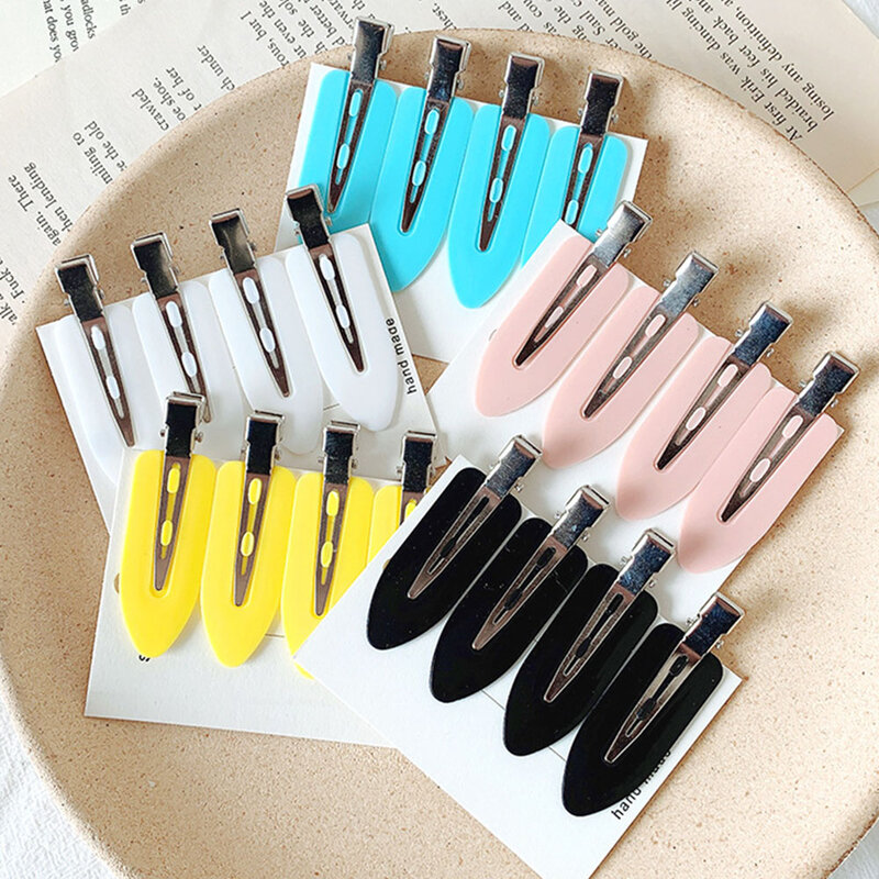 4Pcs No Bend Seamless Hair Clips Side Bangs Fix Fringe Barrette Hairpins Makeup Washing Face Accessories Women Girls Styling