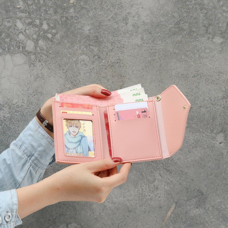 Wholesale Price!! Women Simple Short Wallet Tassel Coin Purse Card Holders Multi-card Position Female Wallet Portefeuille Femme