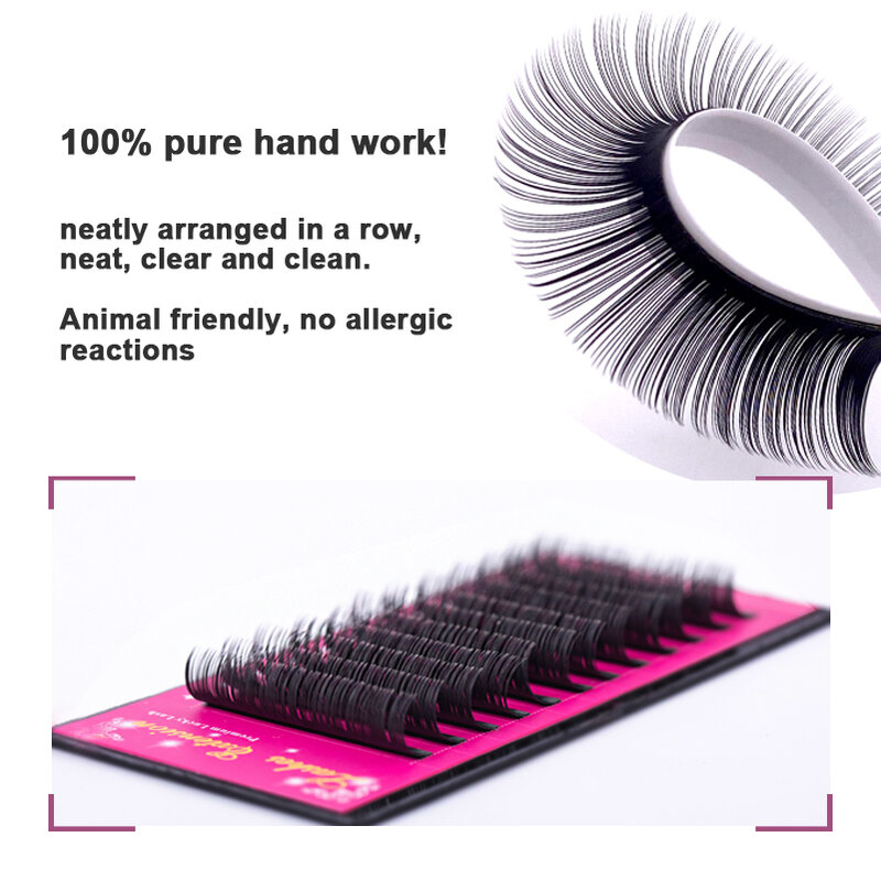 12 Rows Silk False Mink Eyelashes Extensions, Natural Soft Individual Eyelash Volume Eye Lash Cilios
