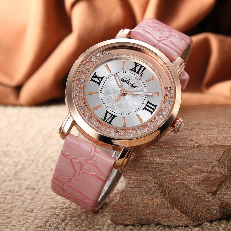 Fashionable casual women's watch white diamond contracted fashion leisure female table student girl lady strap watch