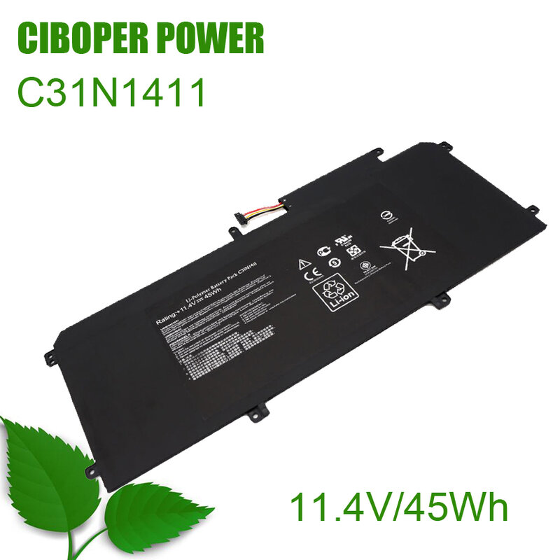 CP Baterai Laptop Baru Asli C31N1411 11.4V/45Wh untuk U305 U305F U305FA U305CA UX305 UX305CA UX305F UX305FA