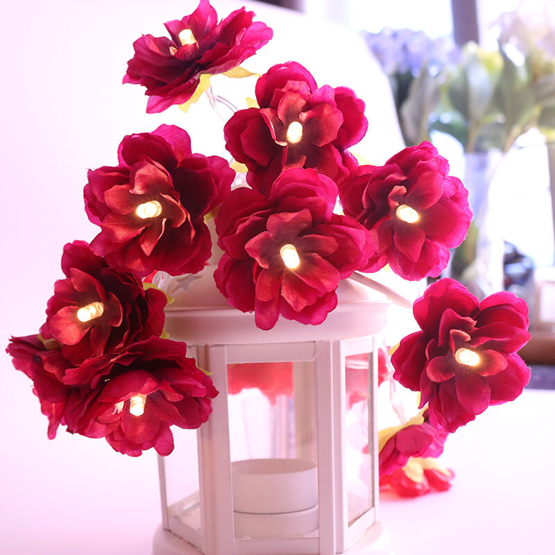 PheiLa ดอกไม้ String ไฟ Fairy Garland ดอกไม้โคมไฟแบตเตอรี่ดำเนินการสำหรับคริสต์มาสแขวนในร่มห้องนอนงานแต่งงาน Decor
