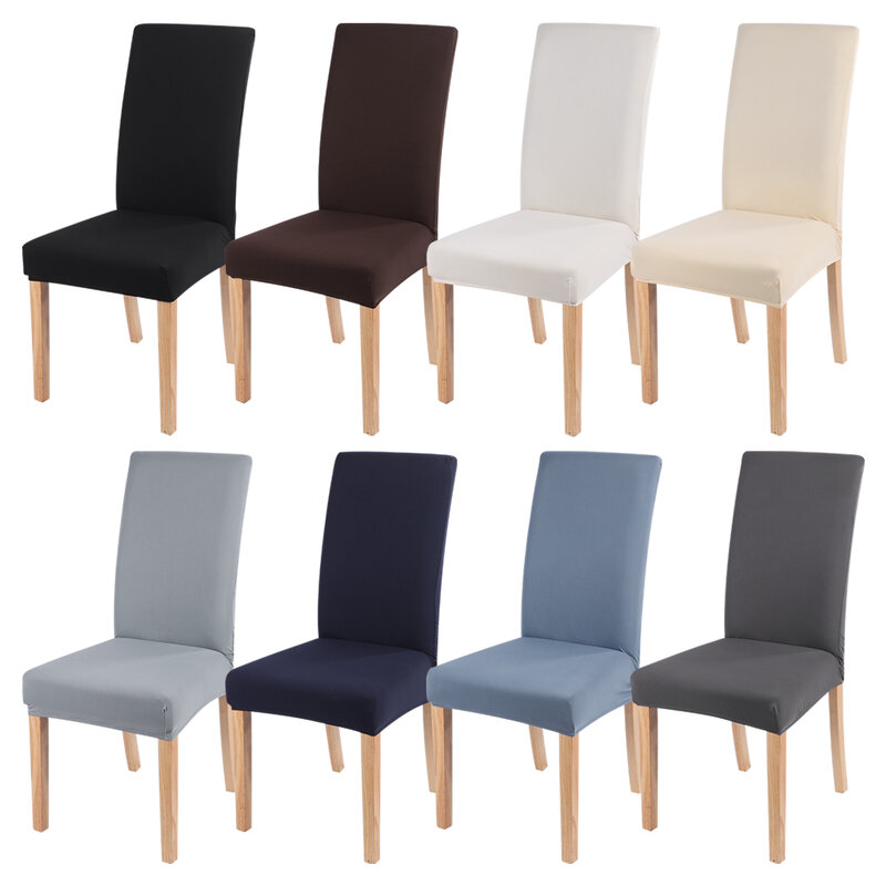 1/2 piezas de Color sólido funda de silla elastano elástico Slipcover cocina boda banquete Hotel sillas fundas para comedor