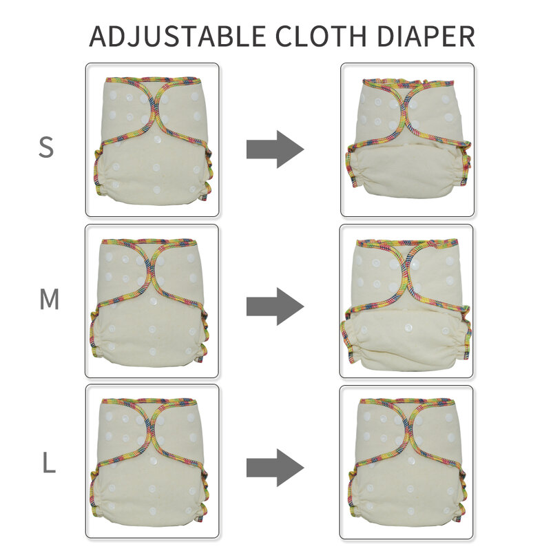 EezKoala ECO-Friendly  OS Hybrid Fitted Cloth Diaper Reusable Night AIO&AI2 Baby Nappy Washable Hemp Cotton Cloth Diaper