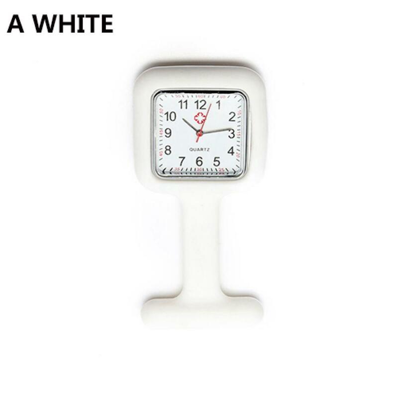 Reloj de enfermera de silicona de alta calidad, relojes de bolsillo, broche, Túnica, Fob, batería gratis, médico, nuevo, reloj de cuarzo Simple