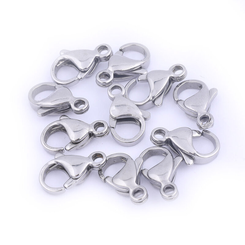 30pcs Lobster Clasp Stainless Steel Rose Gold Plated 10x5mm 12x7mm Hook Clasps For Necklace Bracelet Making Diy Jewelry Findings