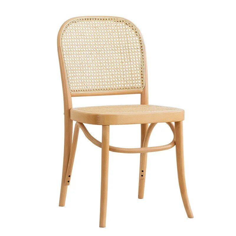 Cadeira retro toda a madeira maciça cadeira rattan médio antiga cadeira da família de volta cadeira de jantar de madeira maciça cadeira moderna simples cadeira de mesa