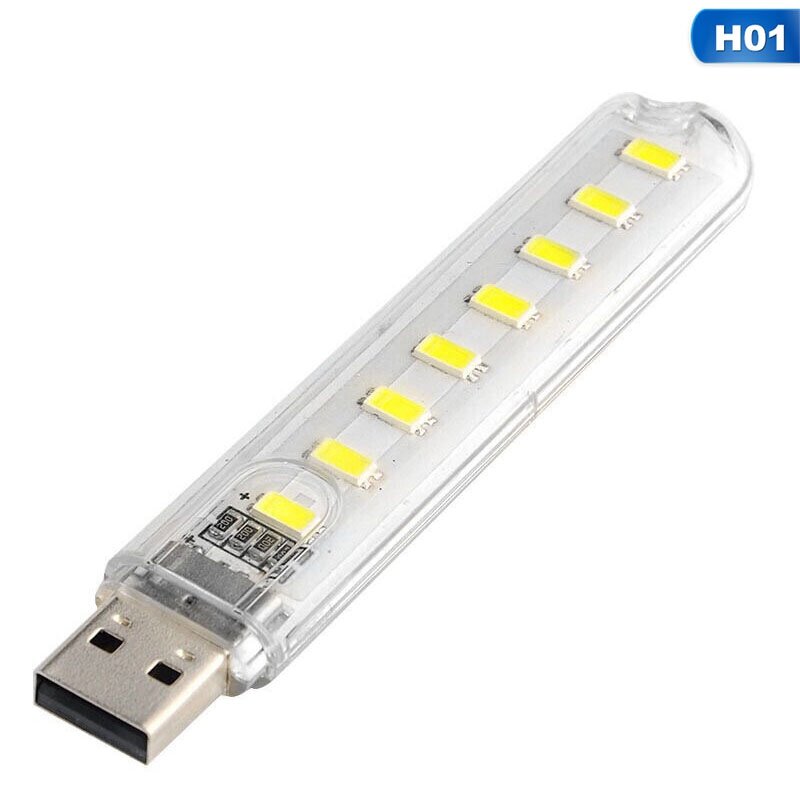 Портативный ночное USB гаджет освещение для портативных ПК 8 светодиодов небольшой передвижной портальный (Мощность USB светодиодные лампы кемпинг компьютер Мощность Зарядное устройство теплый белый свет