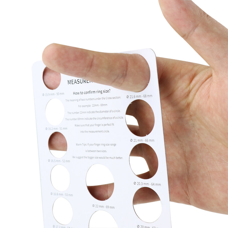 10 قطعة/الحقيبة حلقة Sizer البلاستيك قياس بطاقة قطر محيط محيط الاصبع أداة الفرز