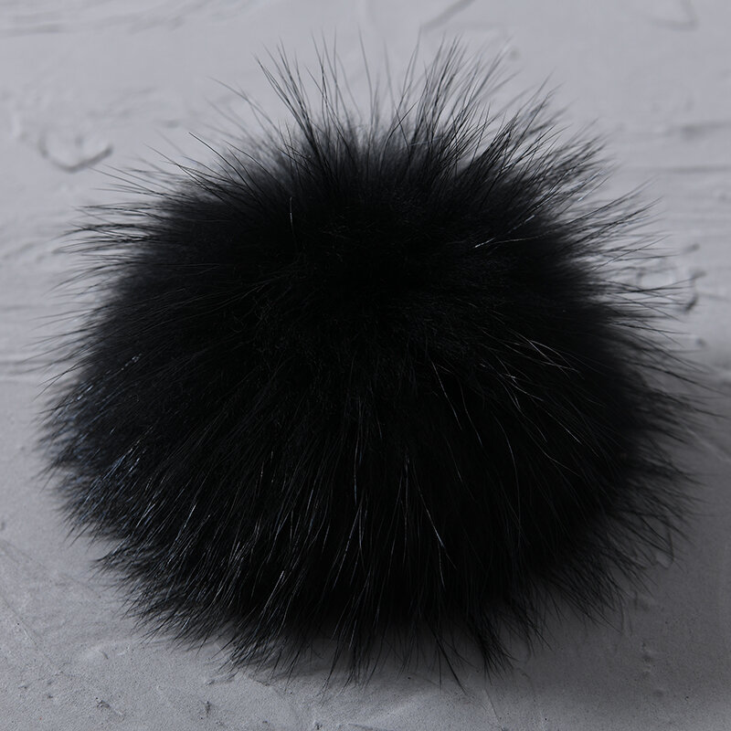 Real Raccoon Fur Pom Pom Key Chain Real Fur Pompoms Hat Winter DIY Multicolor Fur Balls For Shoes Bag Accessories With Buttons