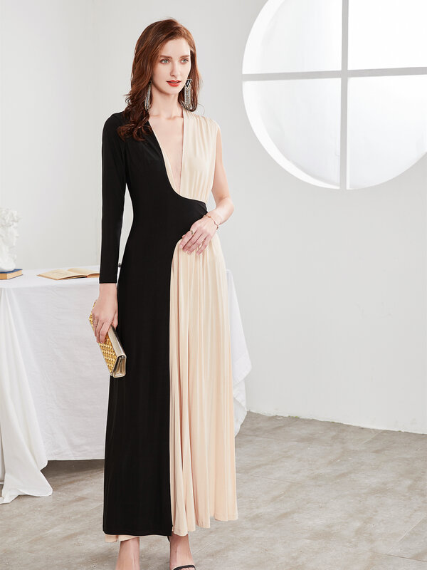 Новое поступление, винтажное вечернее платье с V-образным вырезом, белое, черное, короткие простые вечерние платья, женское платье
