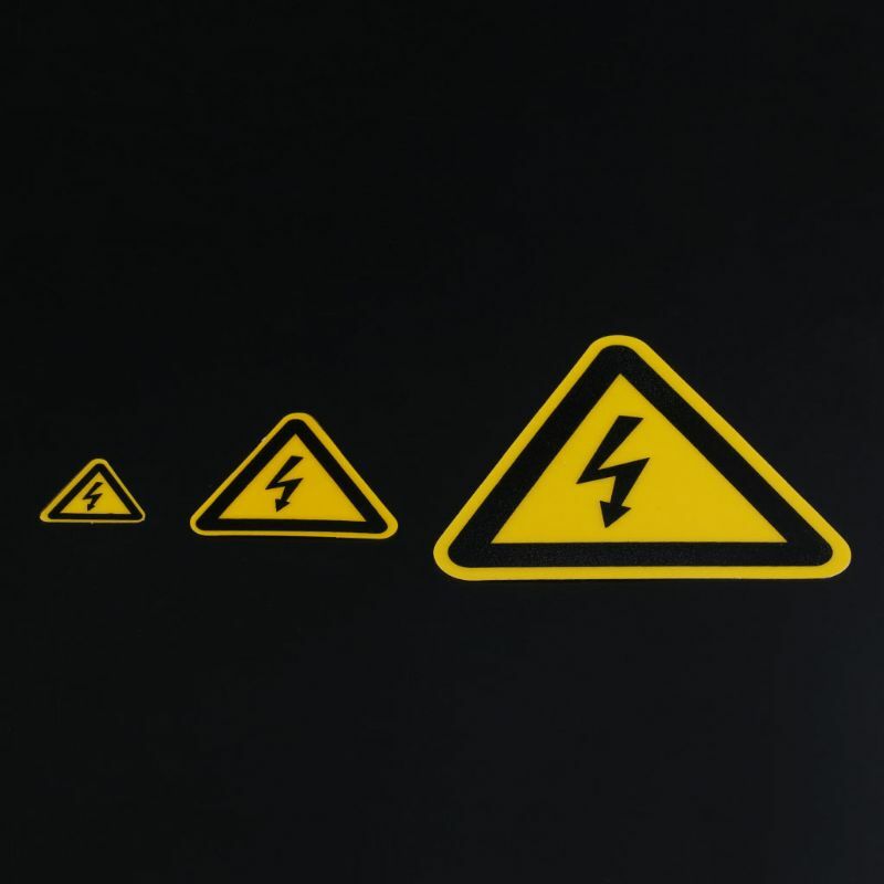 Stiker Peringatan Label Perekat Sengatan Listrik Bahaya Bahaya Pemberitahuan Keselamatan 25Mm 50Mm 100Cm PVC Tahan Air