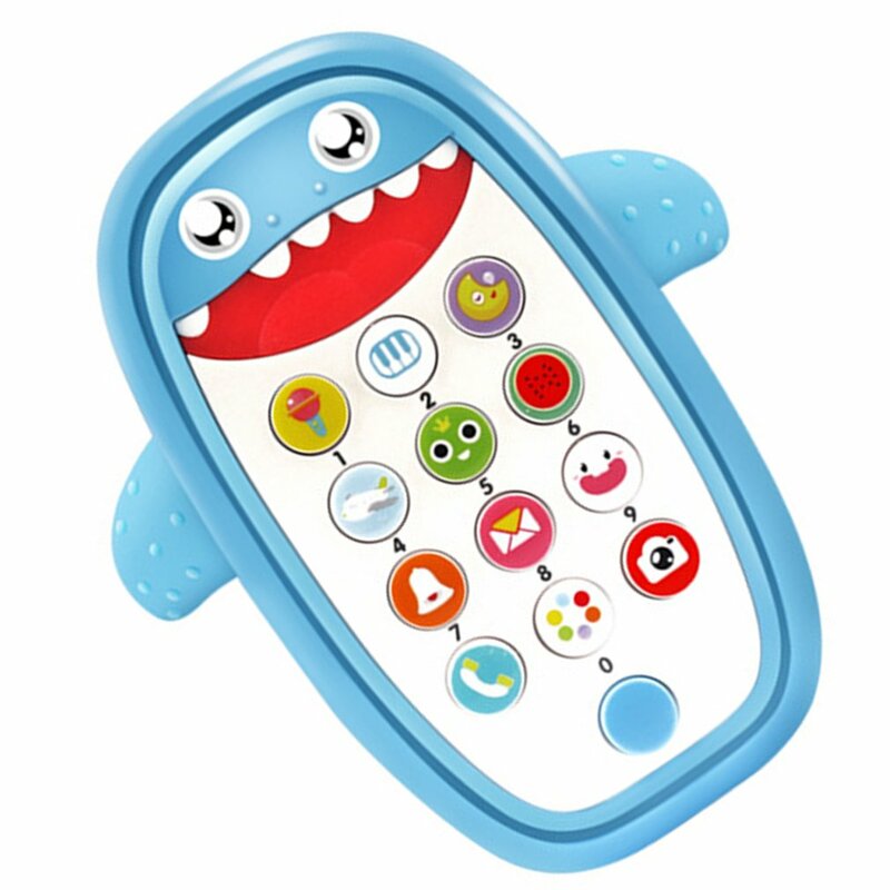Téléphone de dentition avec étui souple pour enfants, jouet musical, lumières, clic et comptage précoces, cadeau pour tout-petits