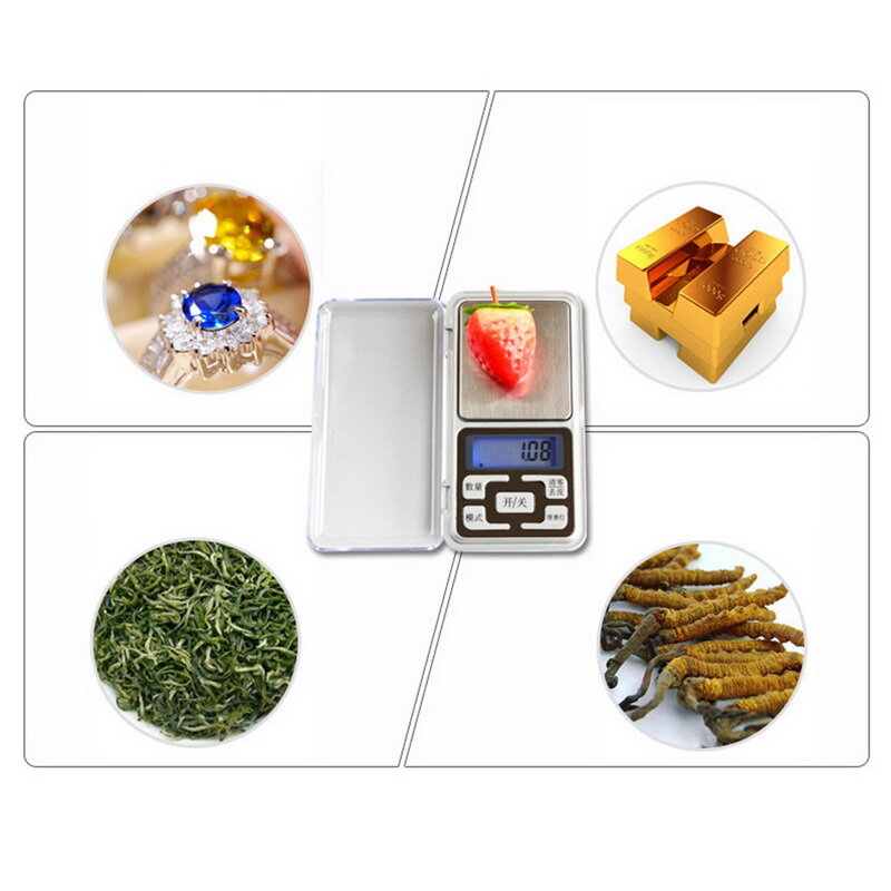 High Accuracy Backlight Electric Pocket For Jewelry Gram Weight For Kitchen Mini Digital Scale 100/200/300/500g 0.01/0.1g