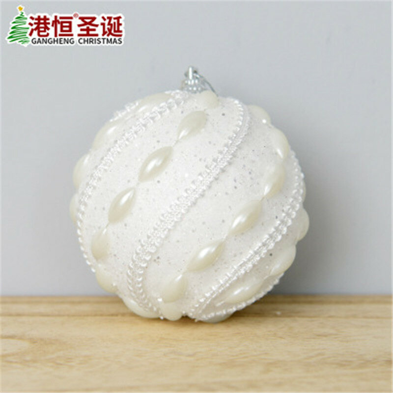 Palla di natale da 8cm con perla e diamante decorazione natalizia per matrimoni palla da appendere palla in schiuma