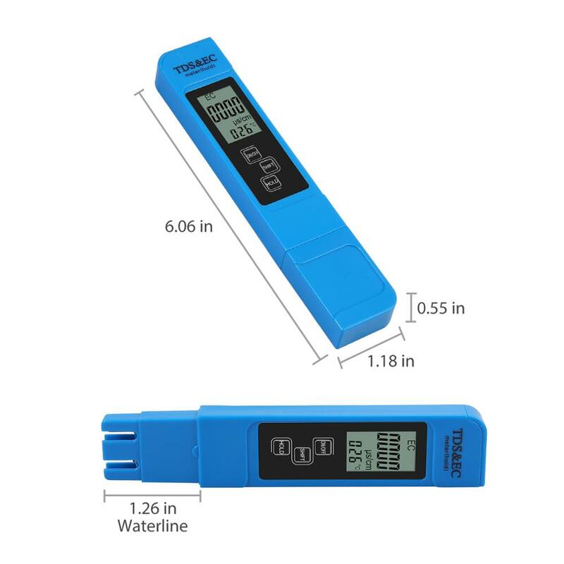 Цифровой тестер качества воды протестер Цифровой TDS EC измеритель с диапазоном 0-9990 для фильтров + кожаный чехол