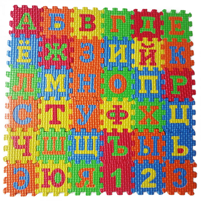 Детский коврик из пены, обучающая игрушка для ползания, коврик-пазл для малышей, геометрические игрушки с русским алфавитом, новинка 2023