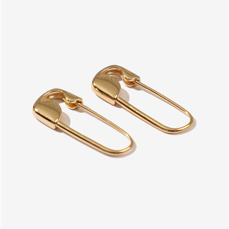 Золотые U-образные серьги-гвоздики VG 6YM, зажим для бумаги, металлические серьги золотого и розового цвета, ювелирные изделия Pinna, минималистичные украшения, оптовая продажа