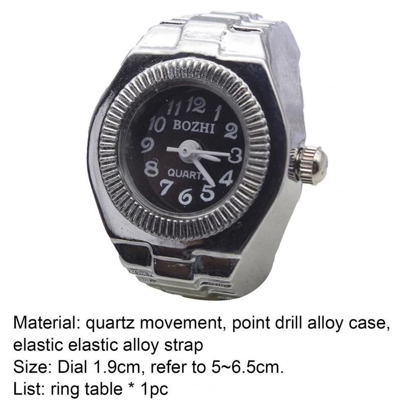 Par de reloj de alta elástico ajustable de aleación de moda reloj de anillo de dedo para los hombres
