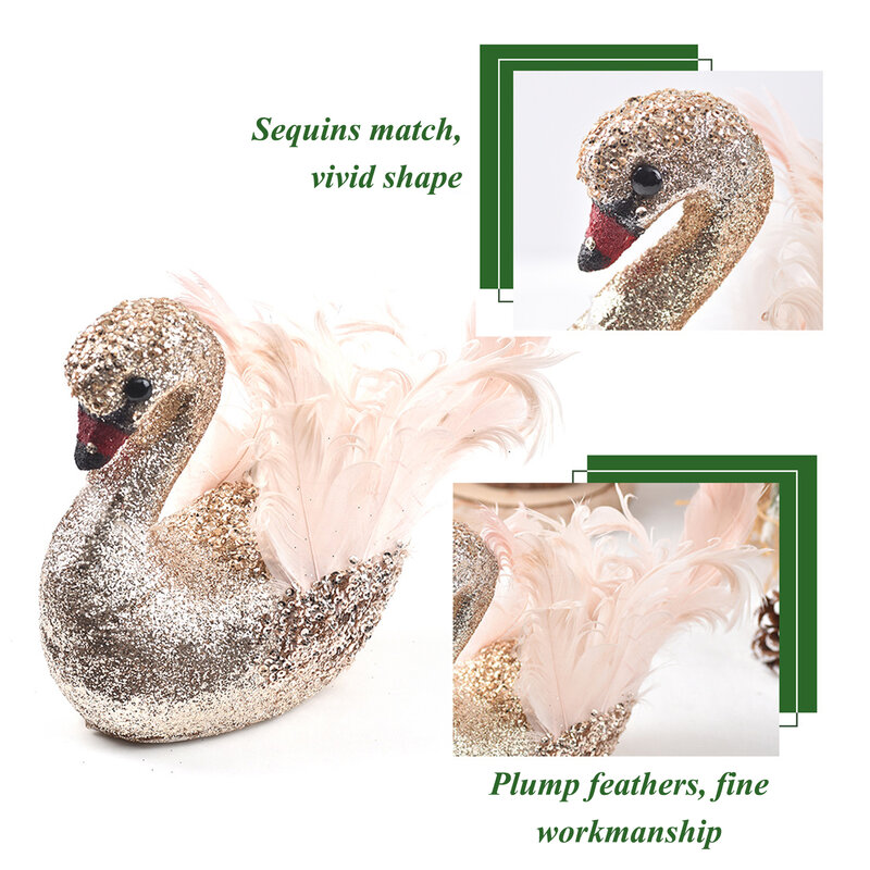 18cm Simulation Animal Peluche Stuffed Small Decorative Items Gold Arrivals Baby Kids Animals Toys New Fake Bird Swan