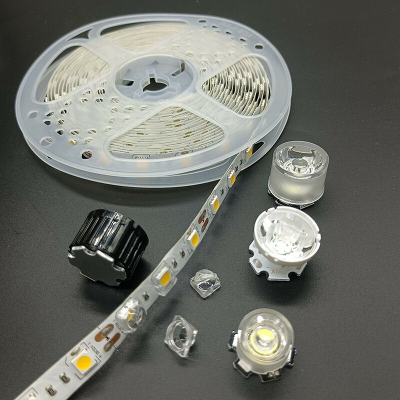 5050 LED Lens Reflector Colimador Para 3W LED 5050 SMD WS2812 APA102 WS2811 SK6812 10 30 60 90 120 140 Graus Convex Ótico Len