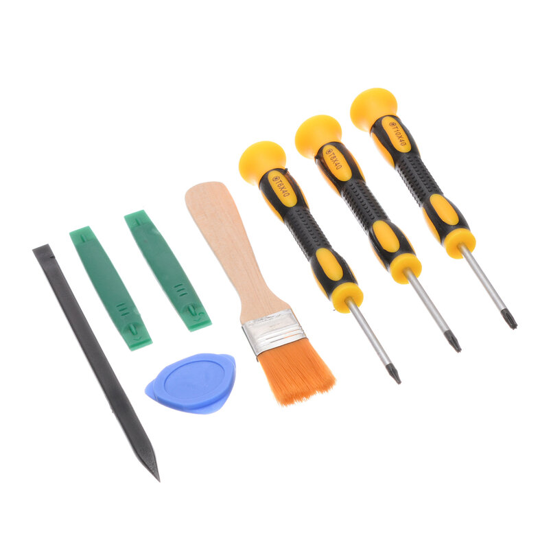 Kit de herramientas de palanca con destornillador T8 T10 y Juego de cepillos de limpieza para Xbox One 360, PS3, PS4, 3 tipos, 8 unidades