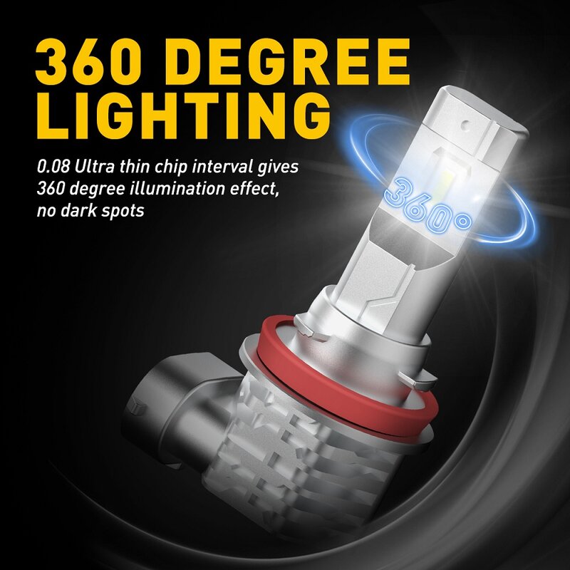 2 pièces 2000Lm CANBUS H8 LED jaune blanc HB4 H10 H11 Led phares antibrouillard H16JP LED ampoule LED lampe de conduite pour Toyota Skoda Ford Lada