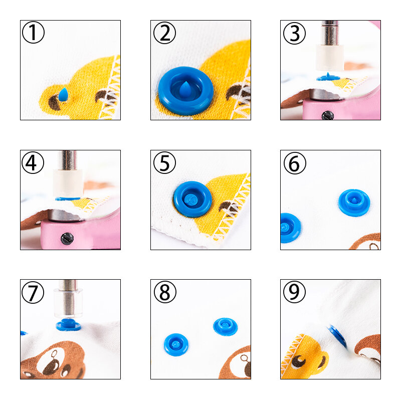 Plástico Snap Botões com Snaps Alicate, Kit de Ferramentas & Recipiente De Armazenamento, T5 Resina Botão, DIY Costura, 24 Cores, 150-360 Conjuntos