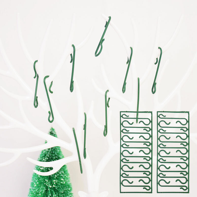 100 pçs plástico gancho da árvore de natal papai noel bonecas pingentes acessórios pendurado ganchos enfeites natal para decoração casa natal