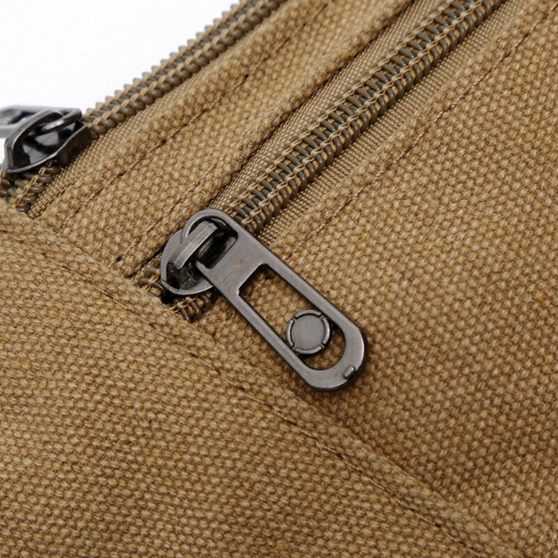 Homens casual durável fanny cintura pacote masculino sacos de cintura cinto lona nova hip bum militar bolsa três bolso com zíper