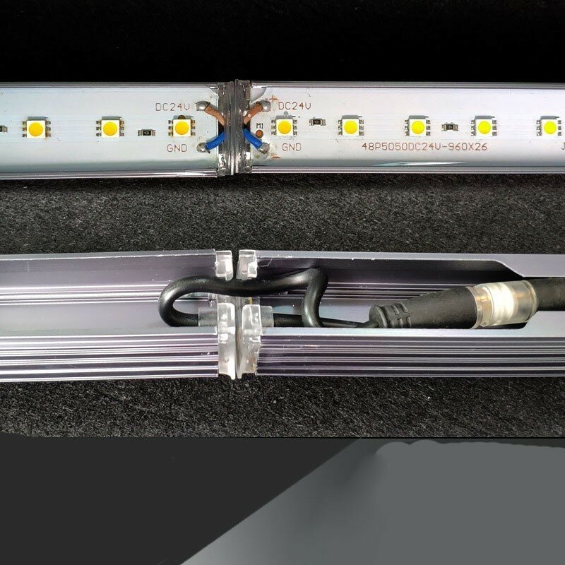 10 шт. Новый Светодиодный линейный светильник 1 м 0,5 м DMX512 RGB теплый белый/белый 24 В постоянного тока наружный водонепроницаемый цифровой монохромный DMX внешнее управление