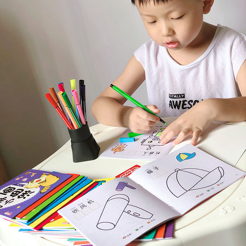 20 libri/set libro da colorare per bambini disegno e colorazione dell'asilo libro illustrato per l'illuminazione di 3-6 anni