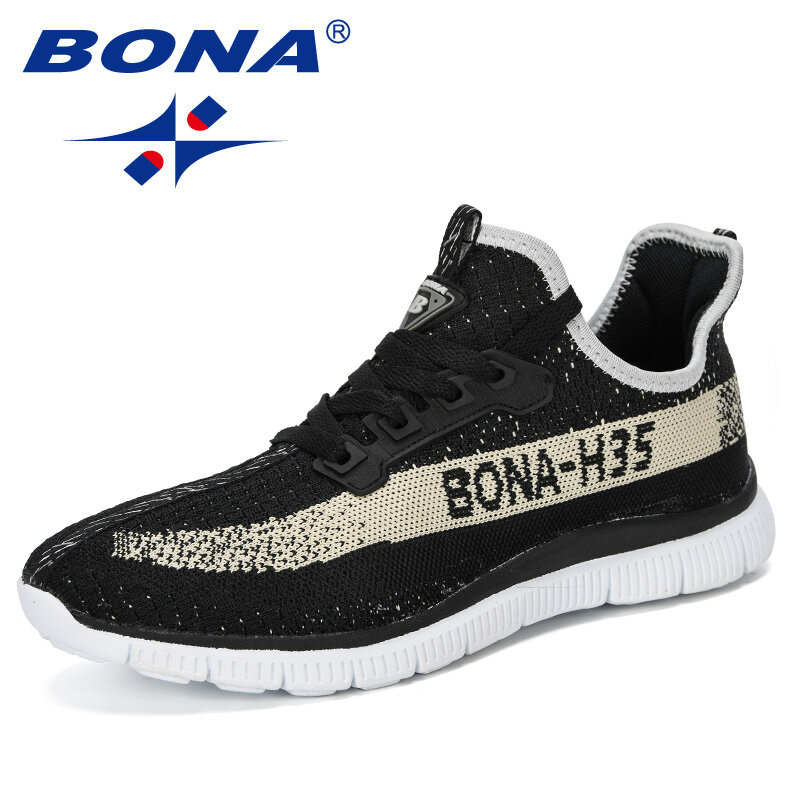 BONA-Baskets respirantes et coordonnantes pour homme, chaussures de sport décontractées en maille aérée, nouvelle collection 2019
