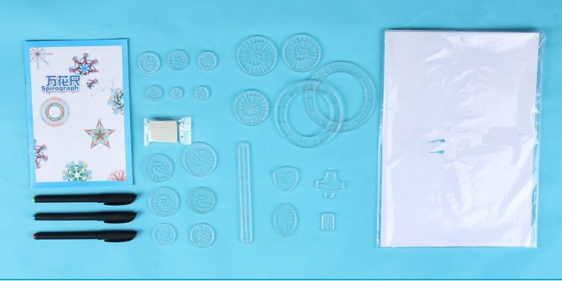 화환 세트 DIY 조기 교육 페인팅 도구, 기어 드로잉 템플릿 눈금자 페인트 학습 플라스틱 보드, 유니섹스 2021