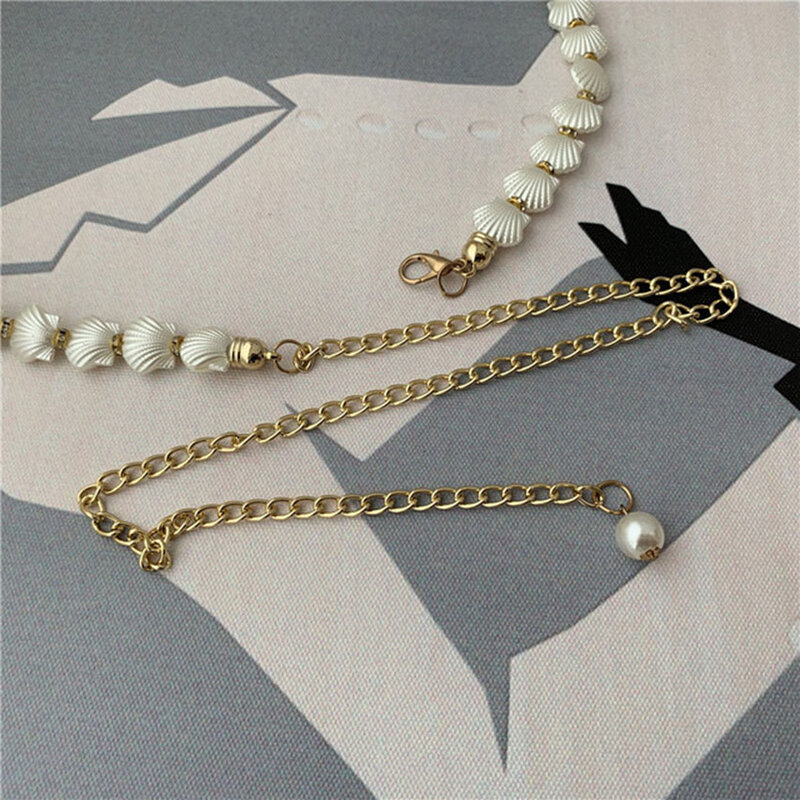 MOLANS-Ceinture fine avec pompon pour femme, décoration de taille élégante, coquille, métal perlé, fête de mariage, robe pour femme, 2020