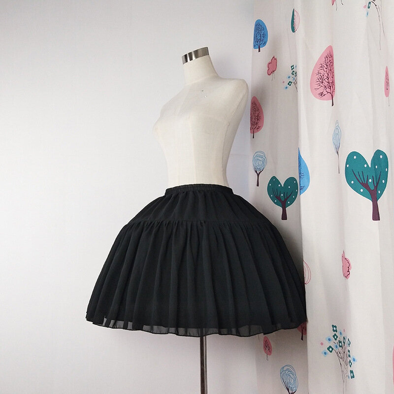 Dziewczęcy halka Lolita na imprezę Cosplay ślubny sukienka na studniówkę krótki podkoszulek tiulowy bufiasta spódnica
