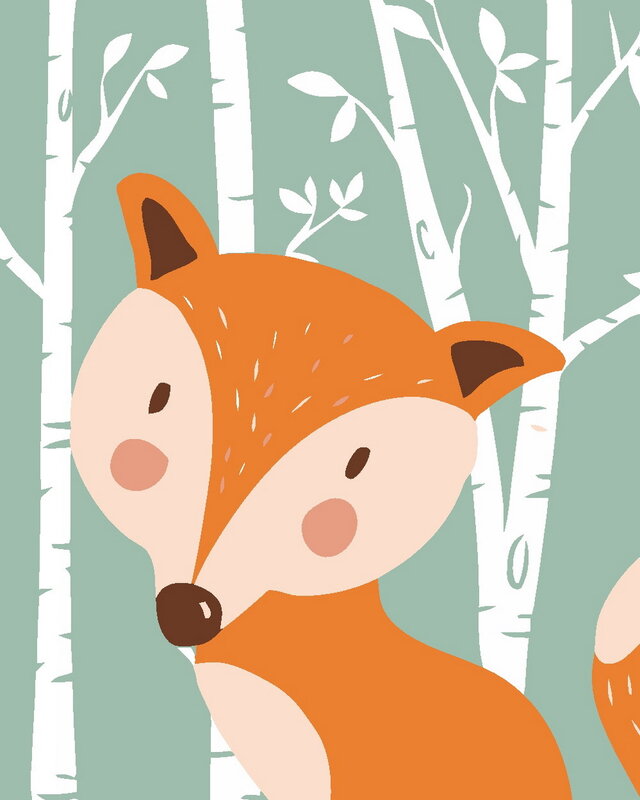 Skandynawska minimalistyczna ozdobny obraz słodkie zwierzę dla dzieci niedźwiedź lis królik zdjęcia ścienny do salonu plakat Anime Cartoon