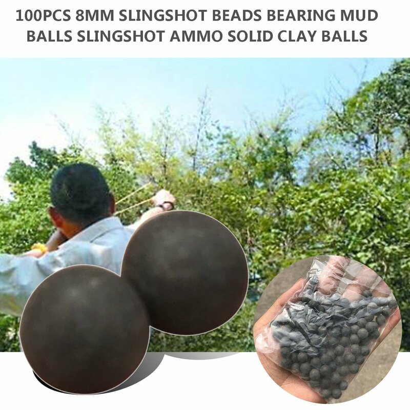 100個10mmパチンコビーズベアリングマッドボール安全性無毒パチンコ弾薬固体粘土ボール屋外ハンティングシューティング用