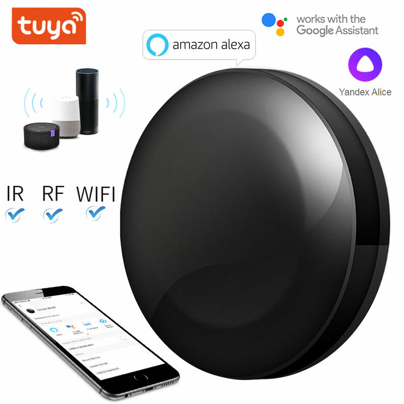 Télécommande intelligente universelle compatible avec Tuya WiFi, IR, RF, 4G, tournesol, fonctionne avec Alexa, Google Assisten