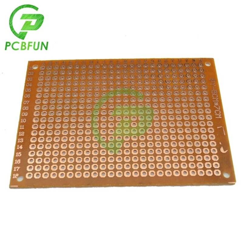 Prototipo de papel PCB de cobre de un solo lado, placa de circuito Universal de matriz de experimentos, placa de baquelita de 5x7cm para soldadura DIY de 2,54mm