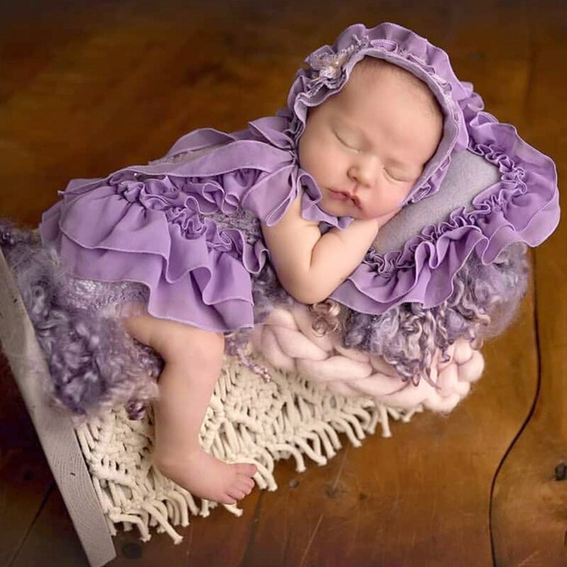 5 sztuk dziecko koronki sukienka + czapka + poduszka + spodenki + buty niemowląt sesja zdjęciowa kostium stroje noworodka fotografia rekwizyty