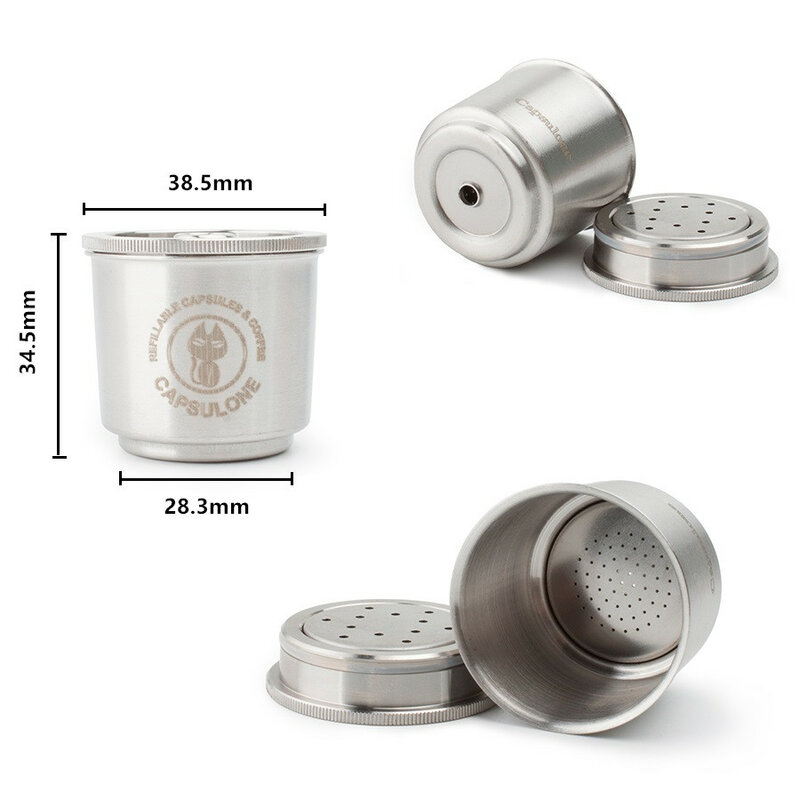 CAPSULONE Metal Stainless Steel Refillable Reusable Capsule Pod Fit for illy Coffee Machine