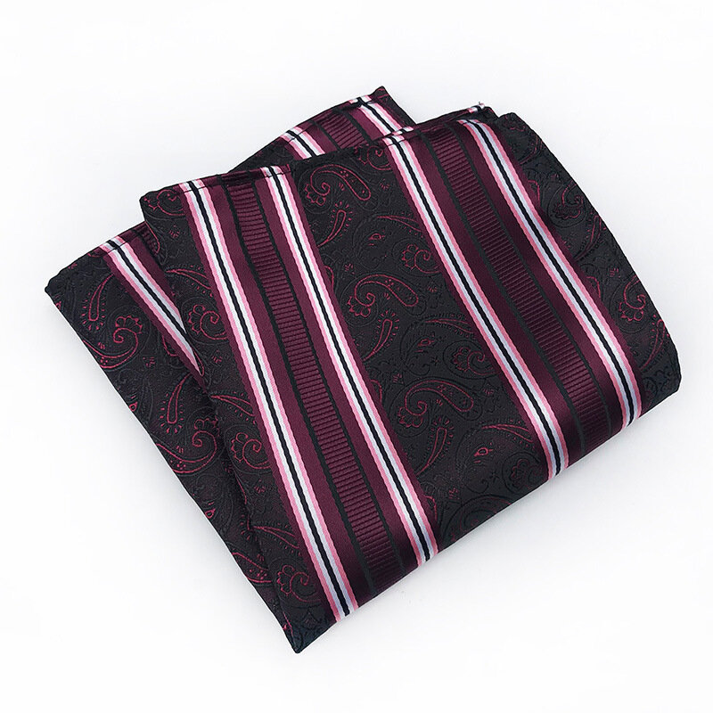 Men's handkerchief polyester material fashion stripe versatile suit pocket towel formal square scarf suitable for dinner