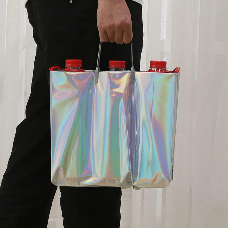 1 pz PVC Laser Tote Bag borsa spessa borsa regalo impermeabile sacchetto di plastica abbigliamento borsa Shopping Bag donna ragazze regali nuova moda