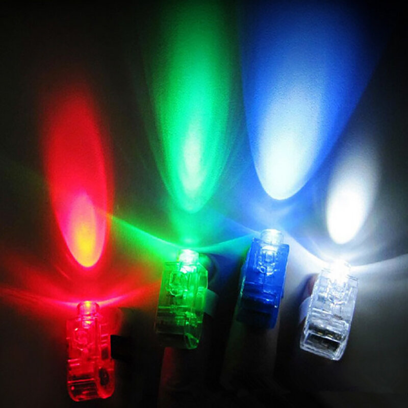 ใหม่แฟชั่นที่มีสีสันLEDเทศกาลวันเกิดฉลองสนุกแหวนFinger LIGHTเด็กส่องสว่างLuminousของเล่น 5Pcsสีแบบสุ่ม