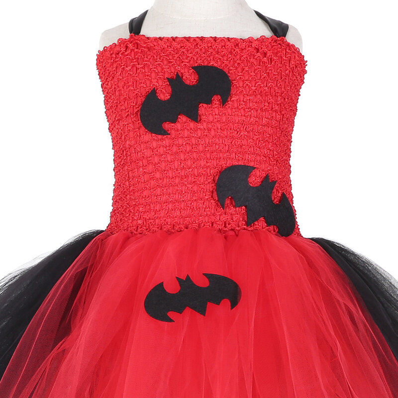 Vampire-子供のためのハロウィーンの衣装,弓付きスカート付きの豪華なパーティードレス,ゴーストコスプレ衣装